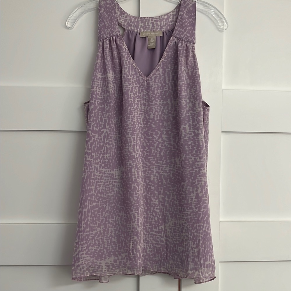 Banana Republic Purple Sleeveless Blouse with Textured Design